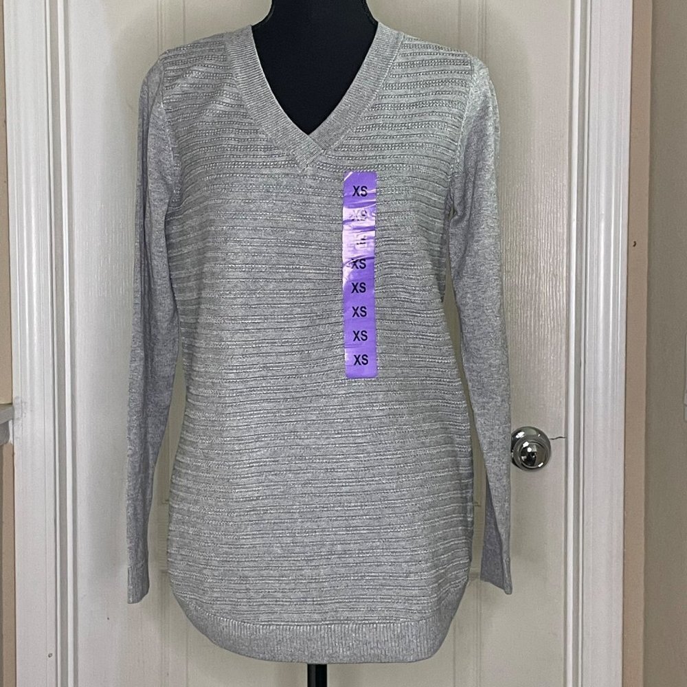 Hilary Radley Women's V-Neck Long Sleeve Sweater